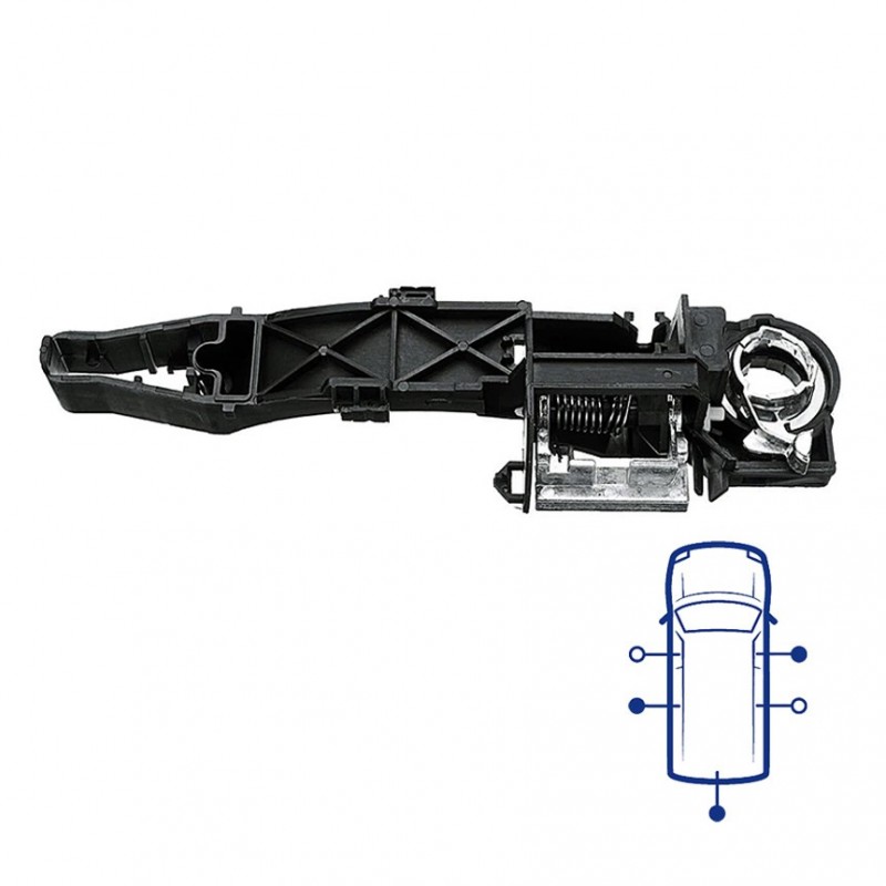Mécanisme poignée de porte arrière battante compatible Renault