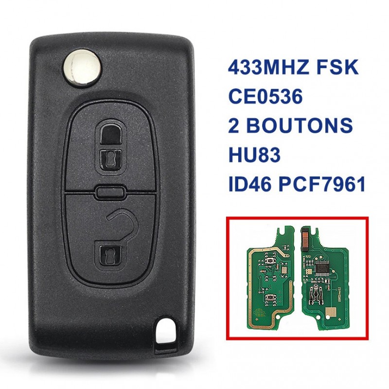 Clé Vierge De Remplacement Pour Peugeot 308, 508, 4008, 2008, 3008 (avant 2017) - Modèle HU83/ID46