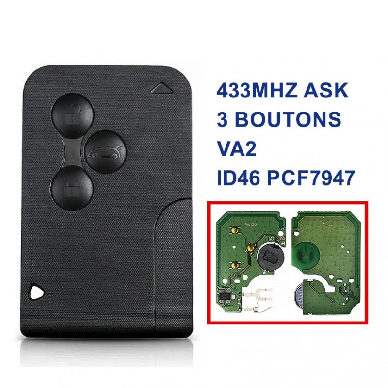 CLÉ CARTE ÉLECTRONIQUE Vierge à Programmer Renault Mégane Scénic 2 Clio 3 EUR 50,00 - FR - Foto 4